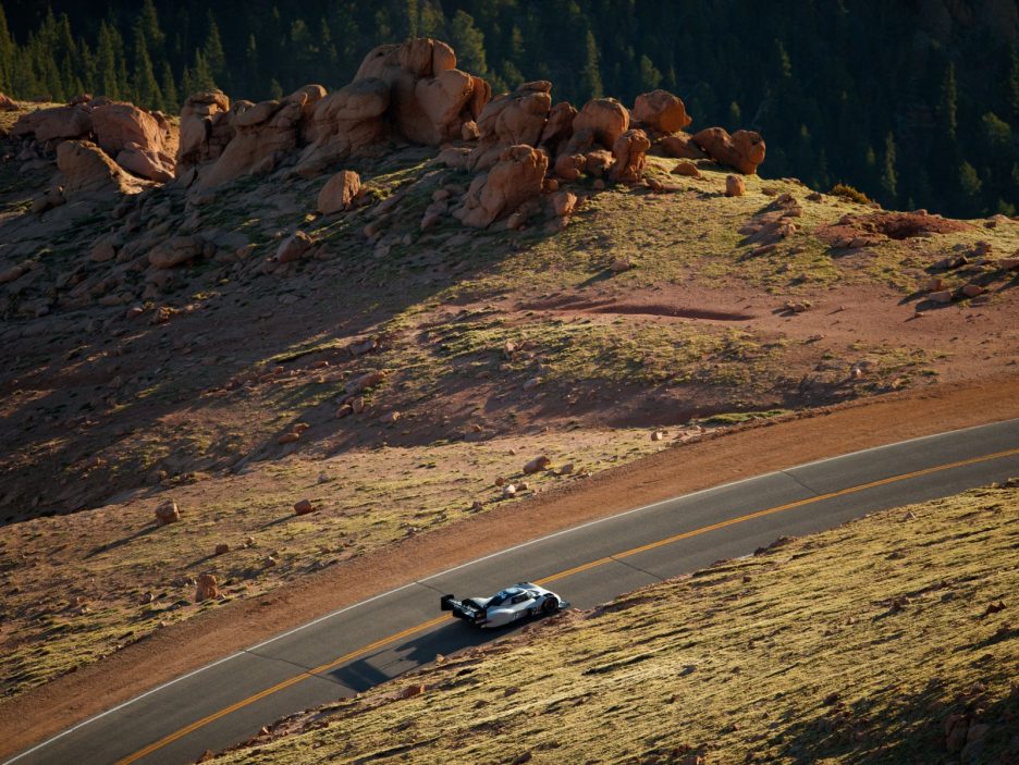 The Volkswagen I.D. R Pikes Peak in full livery testing in Colorado