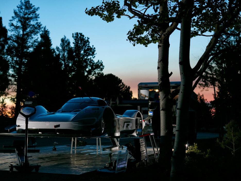 The Volkswagen I.D. R Pikes Peak in full livery testing in Colorado