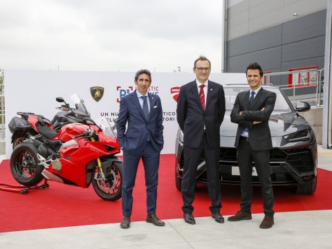 p3-ducati-lamborghini-bts-warehouse-br-francesco-milicia-director-of-supply-chain-ducati-br-jeanluc-saporito-managing-director-p3-italy-br-paolo-gabrielli-head-of-aftersales-automobili-lamborghini-