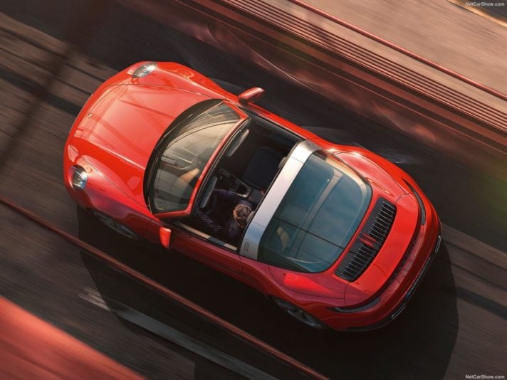 Porsche 911 Targa vista dall'alto