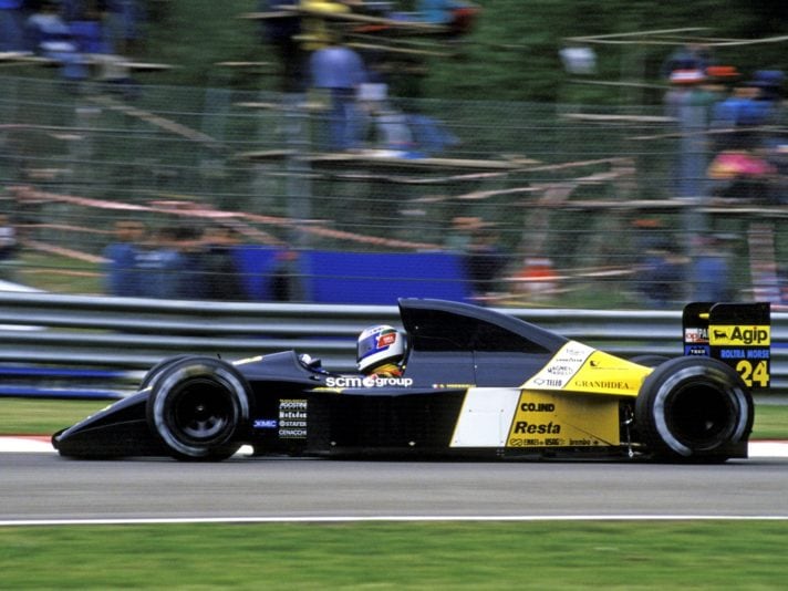 Giani Morbidelli driving a Minardi M191.