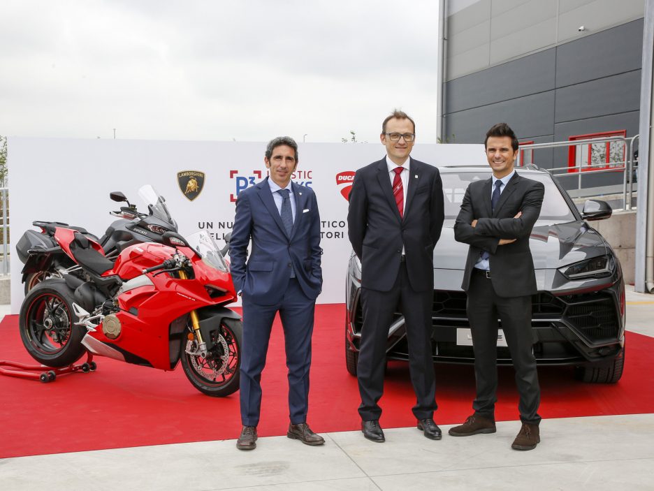 p3-ducati-lamborghini-bts-warehouse-br-francesco-milicia-director-of-supply-chain-ducati-br-jeanluc-saporito-managing-director-p3-italy-br-paolo-gabrielli-head-of-aftersales-automobili-lamborghini-