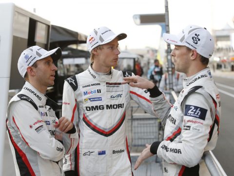 Porsche LMP Team: Timo Bernhard, Brendon Hartley, Earl Bamber (l-r)