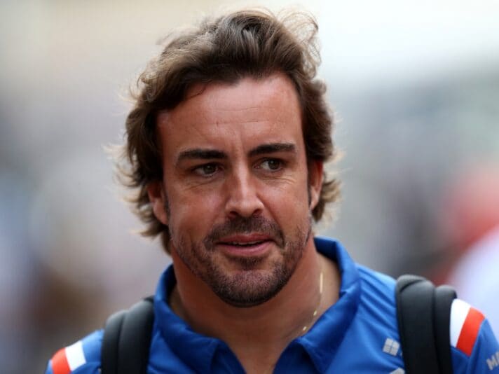 Fernando Alonso of Alpine F1   in the paddock during final
