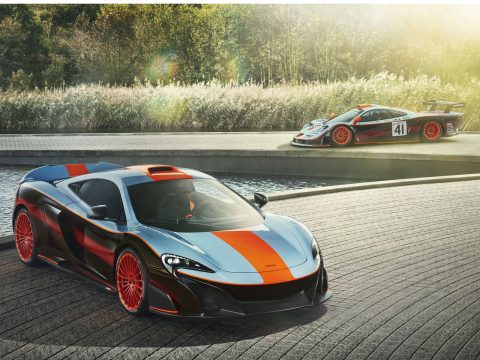 9205-MSOGulfRacingthemeMcLaren675LTwith1997F1GTRLongtail